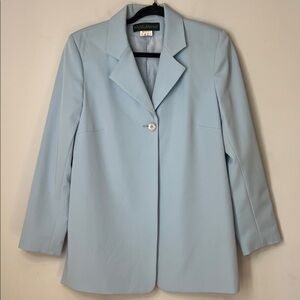 Harve Bernard Women's Elegant Sky Light Blue Dress Up Waist Length Blazer Size 8